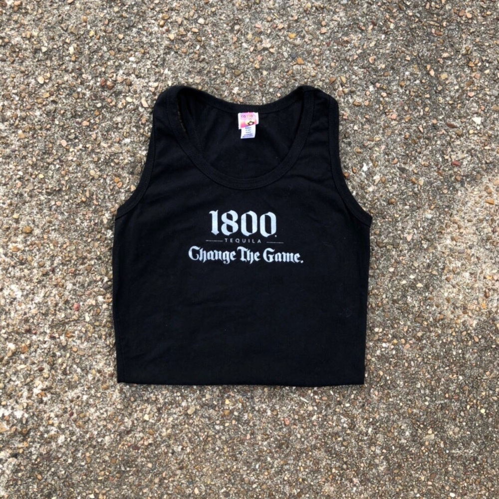 Women’s black grunge racer back tee